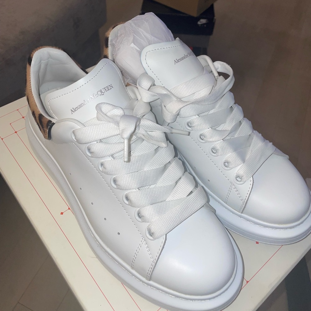 Cheetah printed Alexander McQueen sneakers